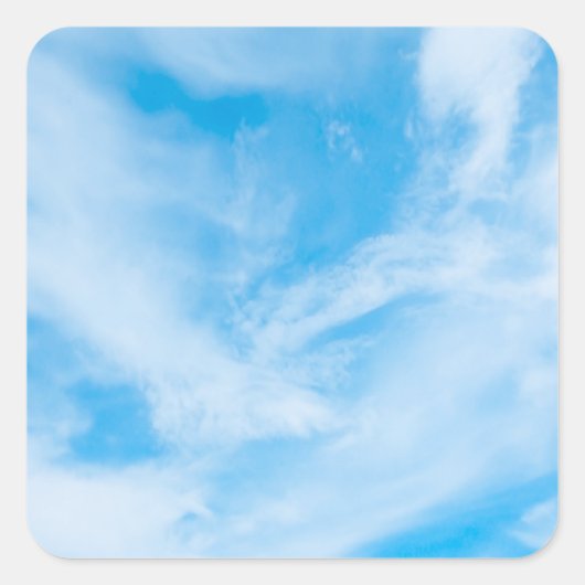 Natuur Blauwe Lucht Witte Wolken Lege Sjabloon Vierkante Sticker (Voorkant)