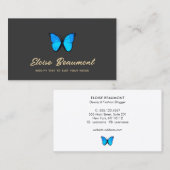 Natuur blauwe vlinder visitekaartje (Voorkant / Achterkant)