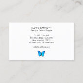 Natuur blauwe vlinder visitekaartje (Achterkant)