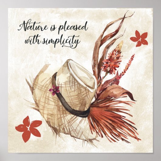 Natuur Bloem Hoed Poster (Voorkant)