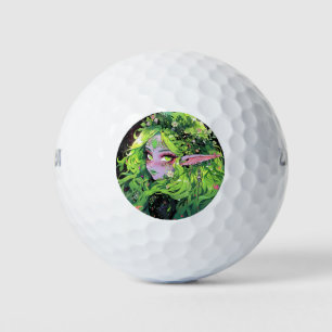 Natuur Bloemen Groen Fantasie Anime Meisje Golfballen