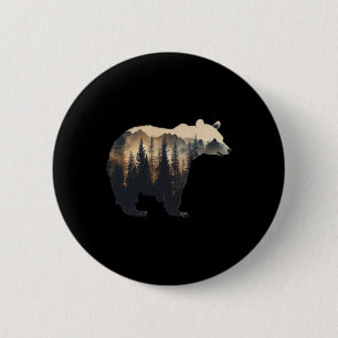Natuur Bos Bergen Bomen Wilde Dieren Mannen Vrouwe Ronde Button 5,7 Cm