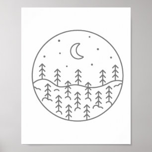 Natuur Bos Kamperen Wandelen Kampeerder Wandelaar Poster