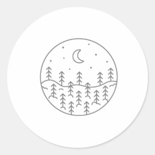 Natuur Bos Kamperen Wandeltocht Kampeerder Wandel  Ronde Sticker