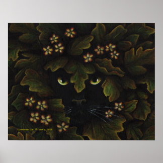 Natuur bos van Greenman Black Cat Poster