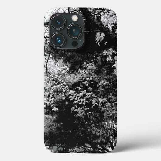 Natuur bosbladeren bladerpatronen zwart wit Case-Mate iPhone case (Achterkant)