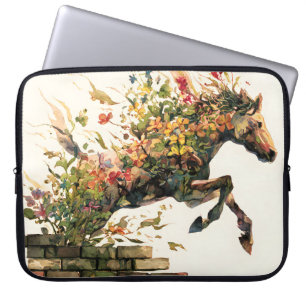 Natuur Botanische Bloemen Paardspringen Laptop Sleeve