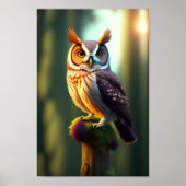 Natuur Brown Owl Artwork Poster (Voorkant)