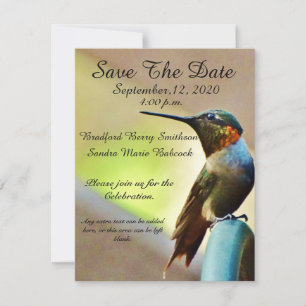 Natuur bruiloft Hummingbird Opslaan Datum uitnodig Save The Date