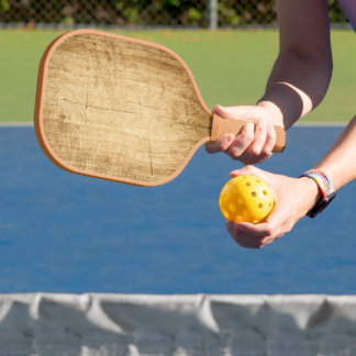 Natuur bruin hout, gekarfd textiel pickleball paddle