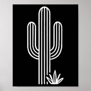 Natuur Cactussen Schattig Westelijke Woestijn Plan Poster