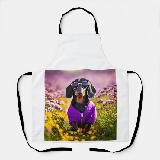 Natuur Cloud Sky One Teckel paarse Zonnebril Schort (Voorkant)