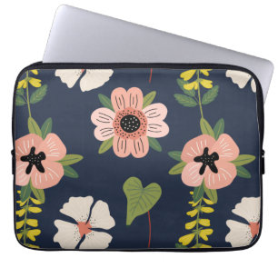 Natuur Colorful Flowers Cute Waterverf Laptop Sleeve