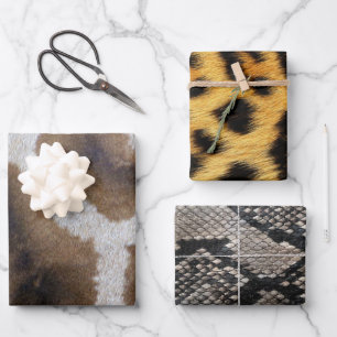 Natuur Dieren Giraffe Python Snake Leopard Skins Inpakpapier Vel
