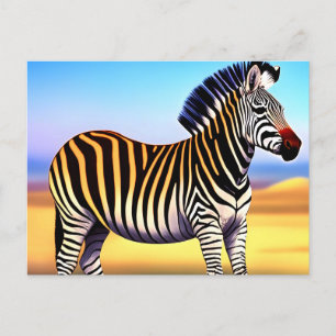 Natuur dierlijke Zebra Briefkaart