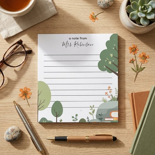 Natuur en boeken Aangepaste notitieblok voor docen