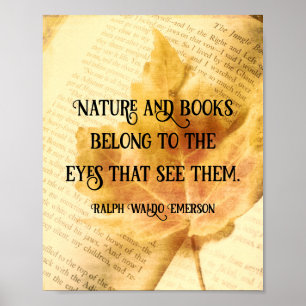Natuur en boeken Nieuwe literaire citaten sepia to Poster