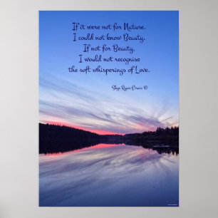 Natuur en schoonheidsgedicht op Sunset over Lake F Poster