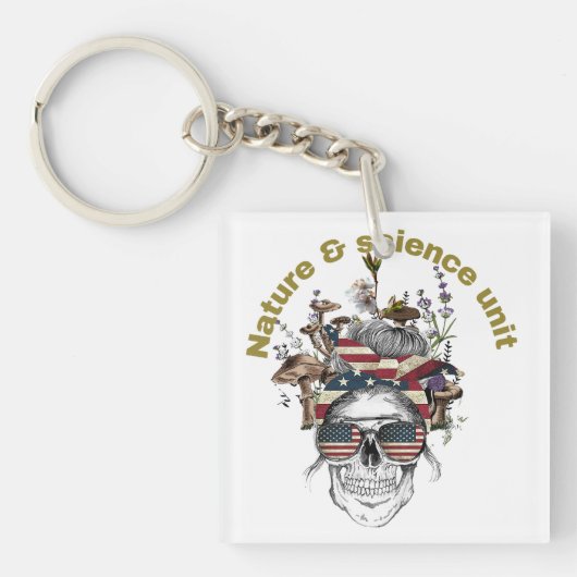 Natuur en wetenschap verenigen T-shirt Sleutelhanger (voorkant)
