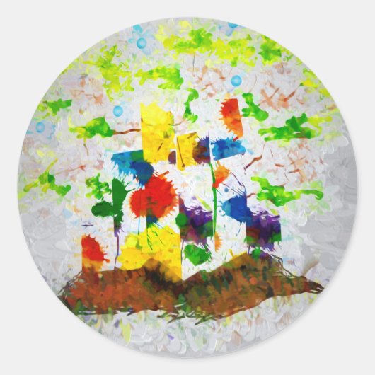 "Natuur Fantasy" Party Stickers (Voorkant)