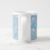 Natuur Floral Blue  Cute Modern Pattern Extra Grote Beker (Achterkant)