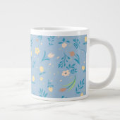 Natuur Floral Blue  Cute Modern Pattern Extra Grote Beker (Rechts)