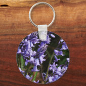 Natuur Floral Blue Paars Sleutelhanger (Voorkant)