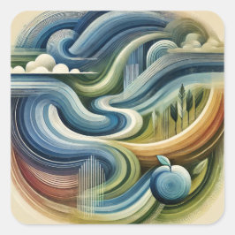 Natuur Flow - Abstracte wervellandschap Sticker
