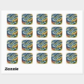 Natuur Flow - Abstracte wervellandschap Sticker (Vel)