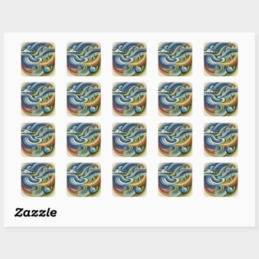 Natuur Flow - Abstracte wervellandschap Sticker (Vel)