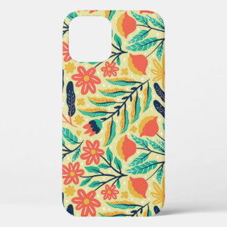 Natuur Foliage: Bloemen naadloos patroon. iPhone 12 Hoesje