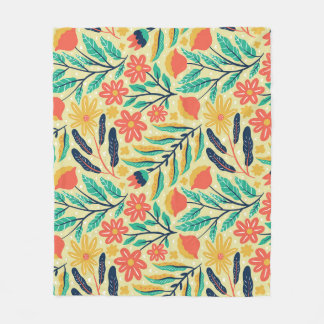 Natuur Foliage: Bloemen naadloos patroon. Fleece Deken