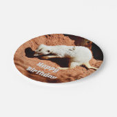 Natuur Forager: White Meerkat Digging for Bugs Papieren Bordje (Gekanteld)