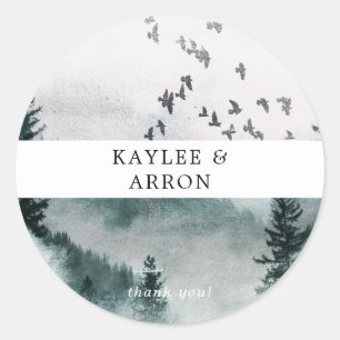 Natuur - Forest & Birds Bedankt Ronde Sticker