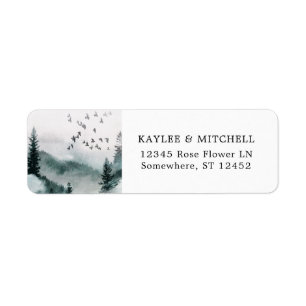 Natuur Forest, Trees & Birds Return Address Label