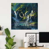 Natuur Forest YOGA Verborgen Tekst Reiki Master Qu Poster (Thuiskantoor)