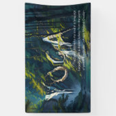 Natuur Forest YOGA Verborgen Tekst Reiki Master Qu Spandoek (Verticaal)