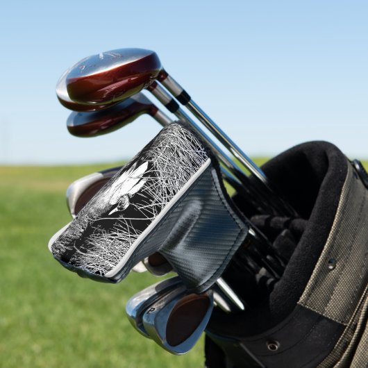 Natuur Foto Black White Duck met Reeds op Lake Golfheadcover (Insitu)