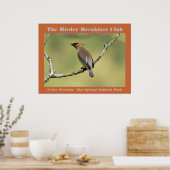 Natuur Fotografie Cedar Waxwing Birder Poster (Keuken)