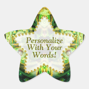 Natuur Fractals Groene Ster Sticker