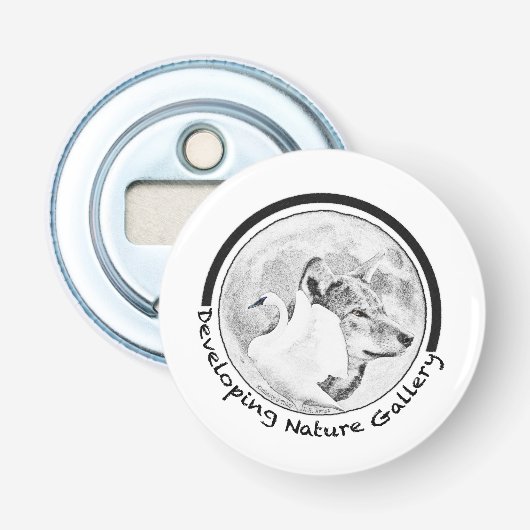 Natuur Galerij Logo ontwikkelen Button Flesopener (Voorkant)