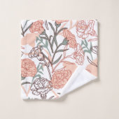 Natuur Geïnspireerd Bloemen: Anjer Bloempatroon Bad Handdoek (Wasdoekje)