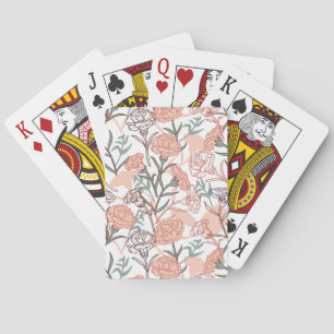 Natuur Geïnspireerd Bloemen: Anjer Bloempatroon Pokerkaarten
