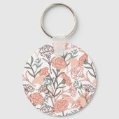Natuur Geïnspireerd Bloemen: Anjer Bloempatroon Sleutelhanger (Voorkant)