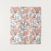 Natuur Geïnspireerd Bloemen: Anjer Bloempatroon Wandkleed (Voorkant)