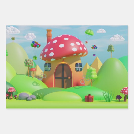 Natuur-geïnspireerd inpakpapier vel (Voorkant)