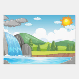 Natuur-geïnspireerd inpakpapier vel