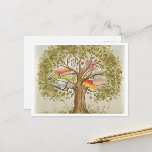 Natuur-geïnspireerd leren Briefkaart (Voorkant / Achterkant in situ)