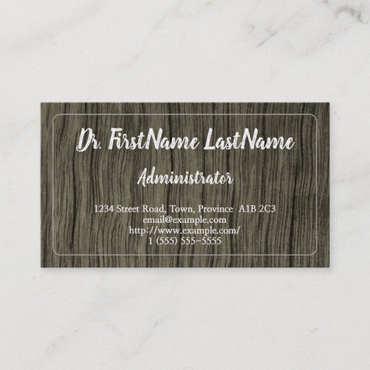 Natuur geïnspireerd Visitekaartje voor beheerders (Voorkant)