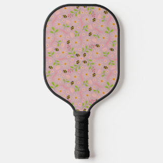Natuur geïnspireerde bloemen en beestjes pickleball paddle